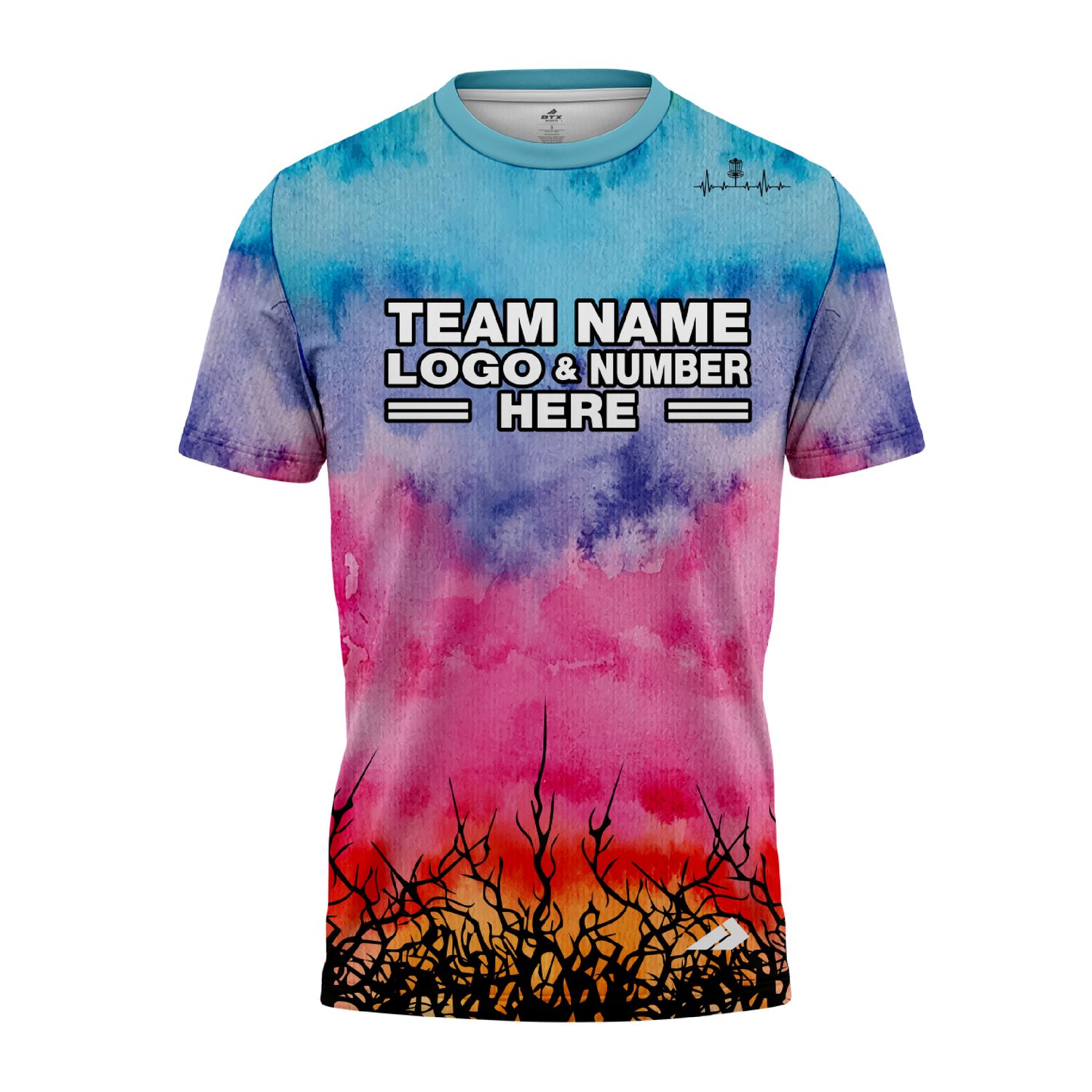 Custom Fully Sublimated Clouds Disc Golf Pattern Tie Dye Performance Jersey 5447