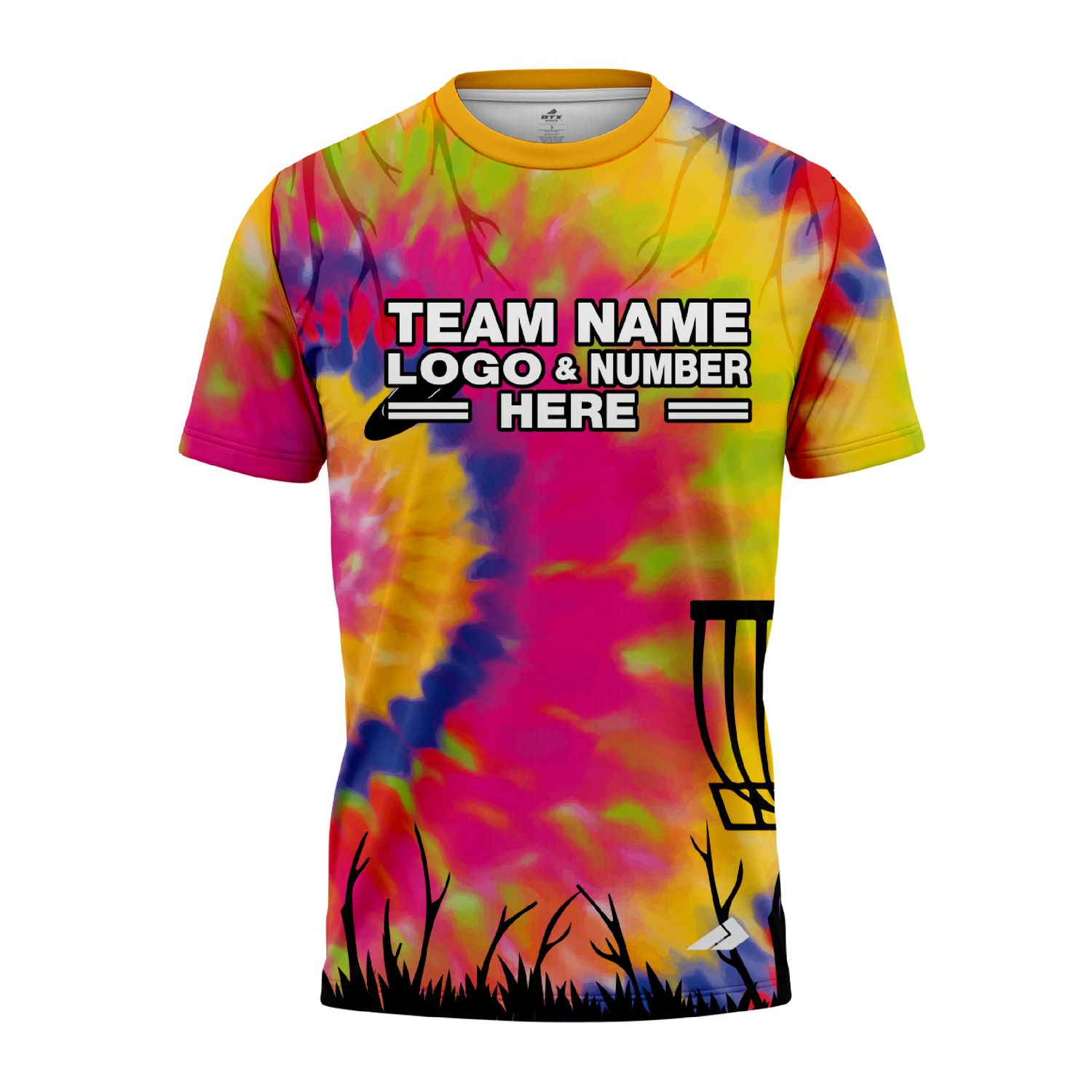 Custom Fully Sublimated Rainbow Disc Golf Pattern Tie Dye Performance Jersey 5454