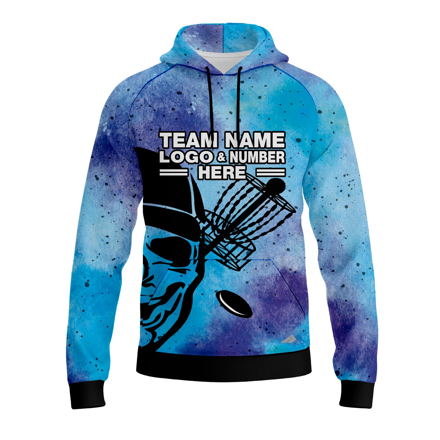 Custom Fully Sublimated Skull Disc Golf Pattern Tie Dye Performance Sports Pullover Hoodie 5570