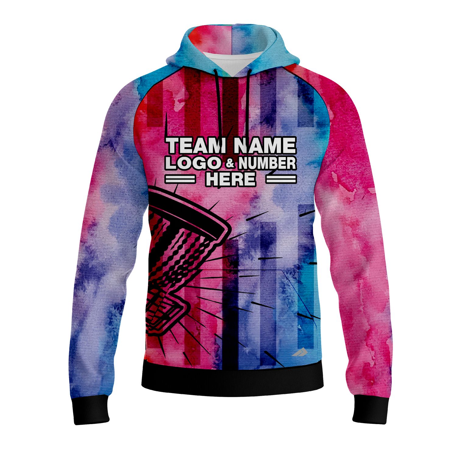 Custom Fully Sublimated Stripes Disc Golf Pattern Tie Dye Performance Sports Pullover Hoodie 5572