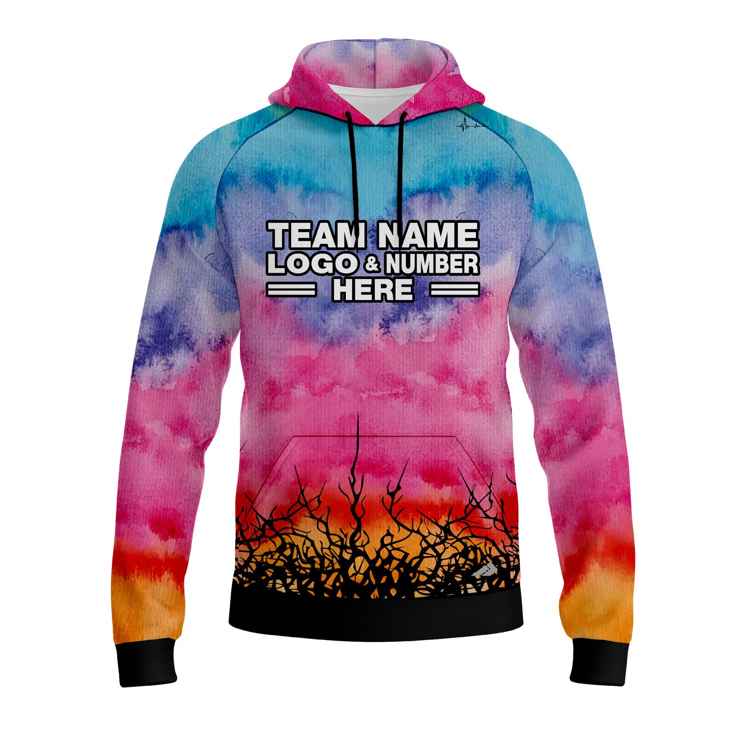 Custom Fully Sublimated Clouds Disc Golf Pattern Tie Dye Performance Sports Pullover Hoodie 5574