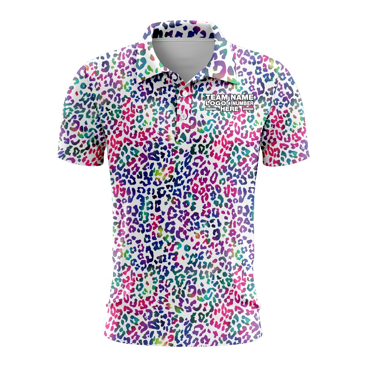 Custom Fully Sublimated Jaguar Animal Print  Multicolor Performance Polo Shirt 5689
