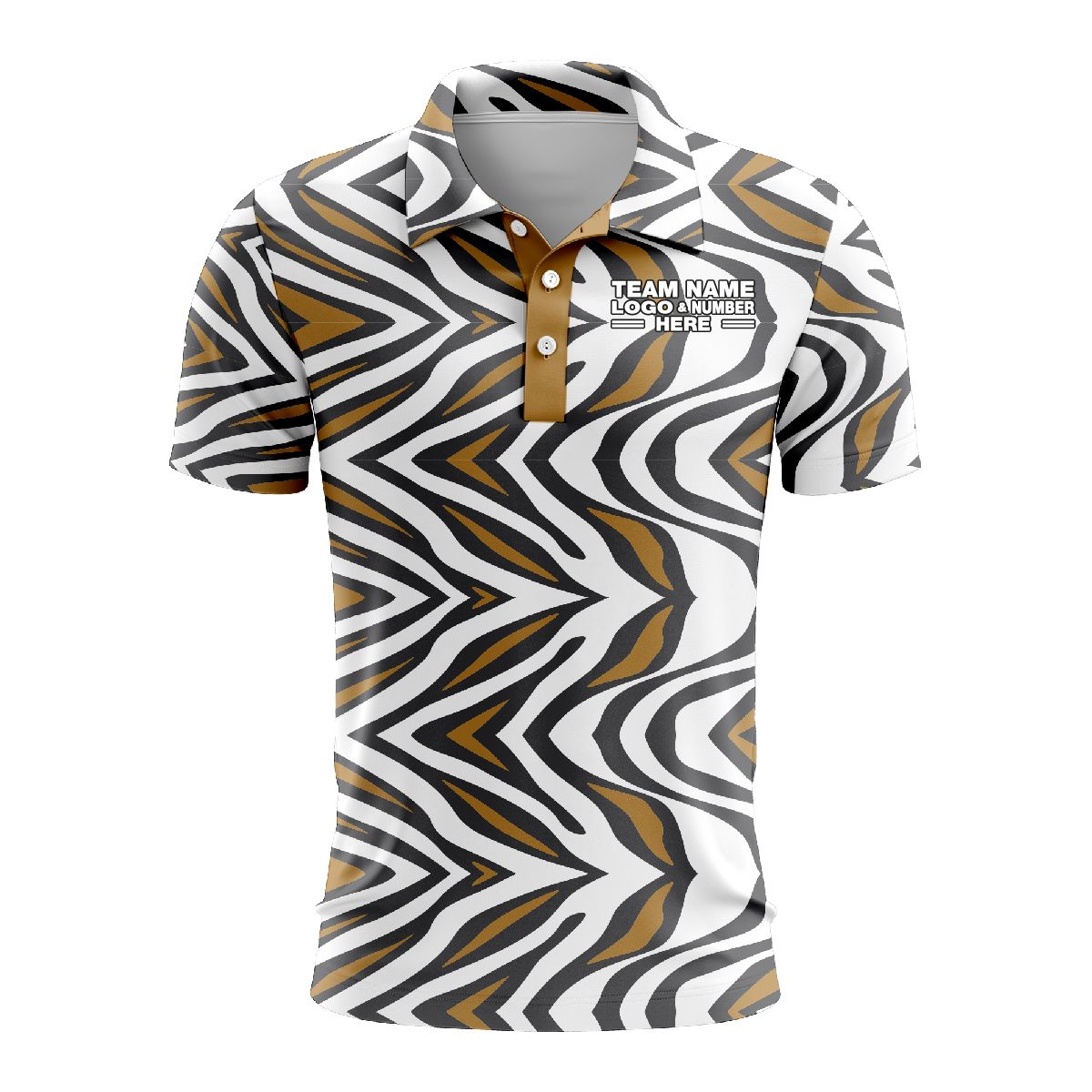 Custom Fully Sublimated Zebra Waves Animal Print Performance Polo Shirt 5720