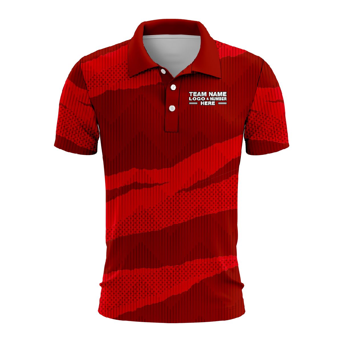 Custom Fully Sublimated Camo Pattern Red Performance Polo Shirt 5881