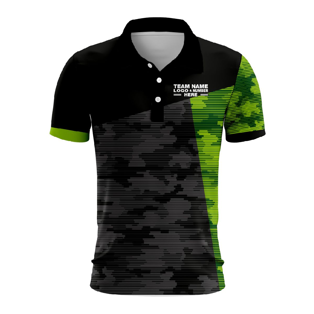 Custom Fully Sublimated ERDL Camo Pattern Black and Green Performance Polo Shirt 5930