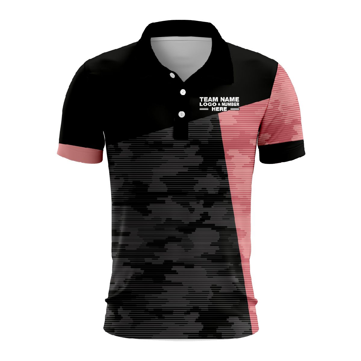 Custom Fully Sublimated ERDL Camo Pattern Black and Pink Performance Polo Shirt 5944