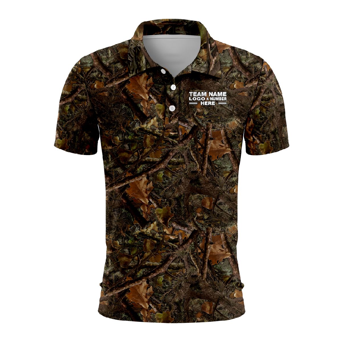 Custom Fully Sublimated Forest Camo Pattern One Performance Polo Shirt 5972