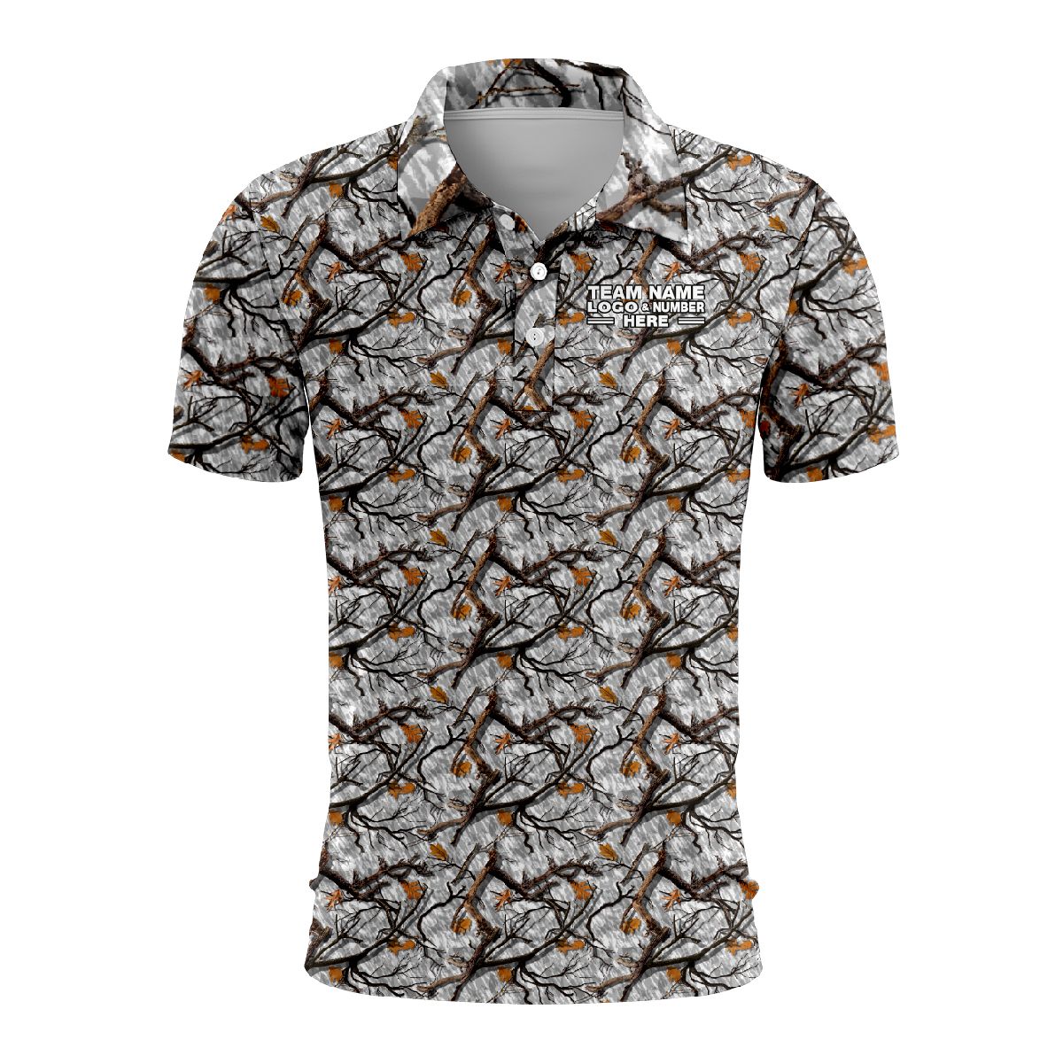 Custom Fully Sublimated Forest Camo Pattern Three Performance Polo Shirt 5993