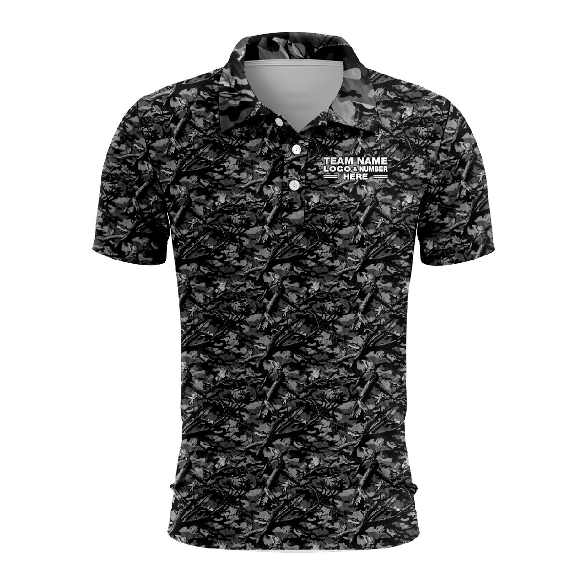 Custom Fully Sublimated Forest Camo Pattern Five Performance Polo Shirt 6007