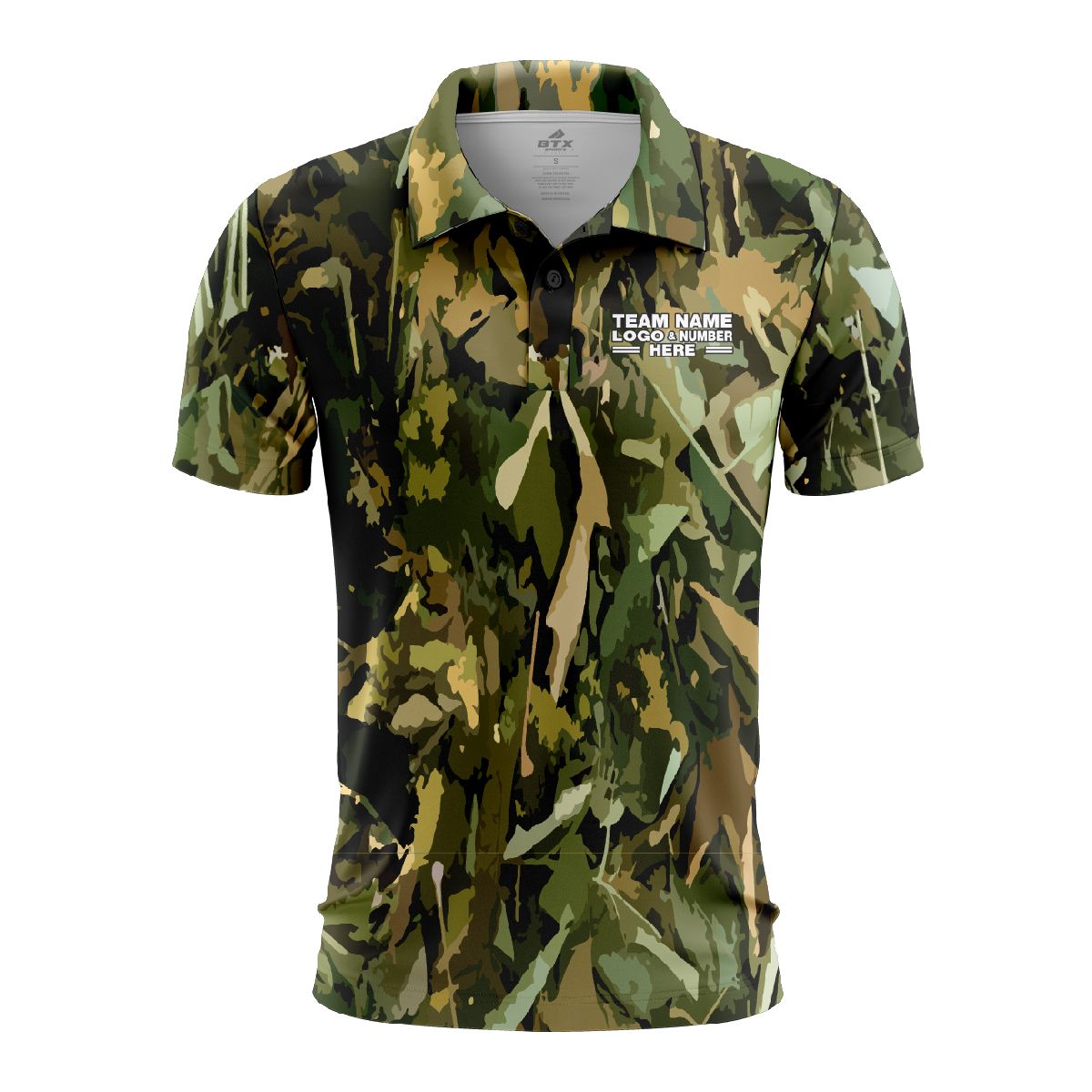 Custom Fully Sublimated Fall Camo Pattern Performance Polo Shirt 6393