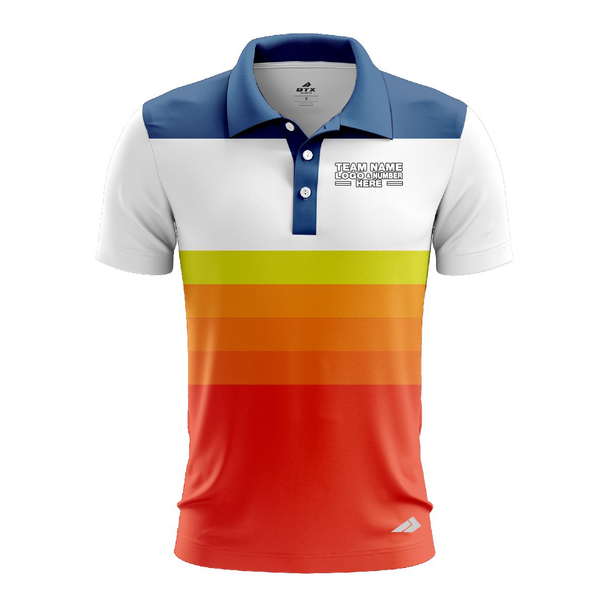 Custom Fully Sublimated Retro Stripe Neon Pattern Multicolor Performance Polo Shirt 6624