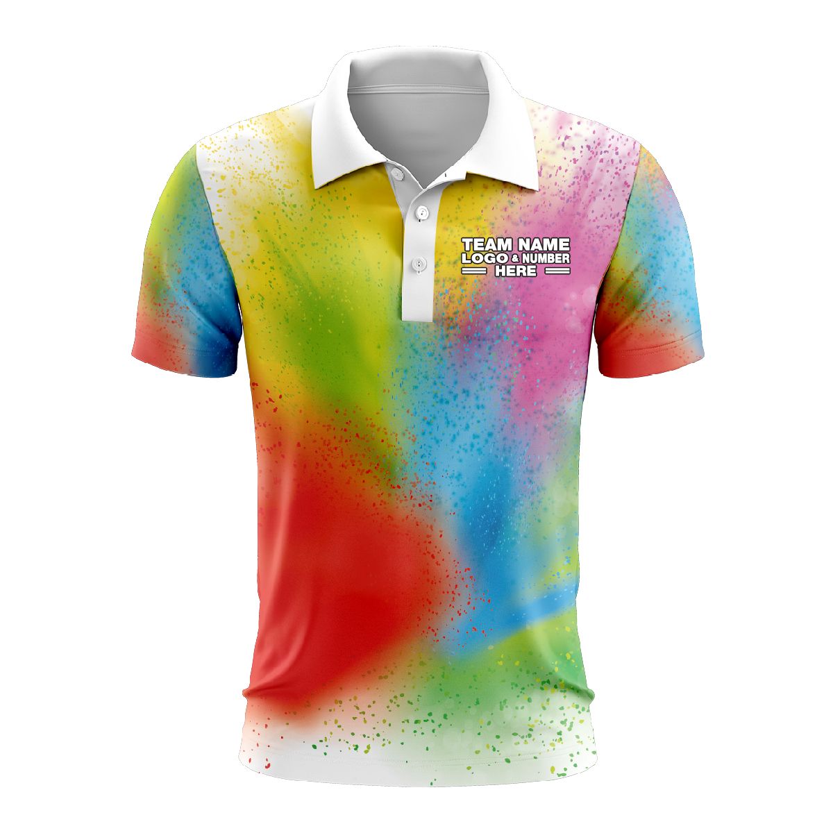 Custom Fully Sublimated Festival Tie Dye Pattern Multicolor Performance Polo Shirt 6652