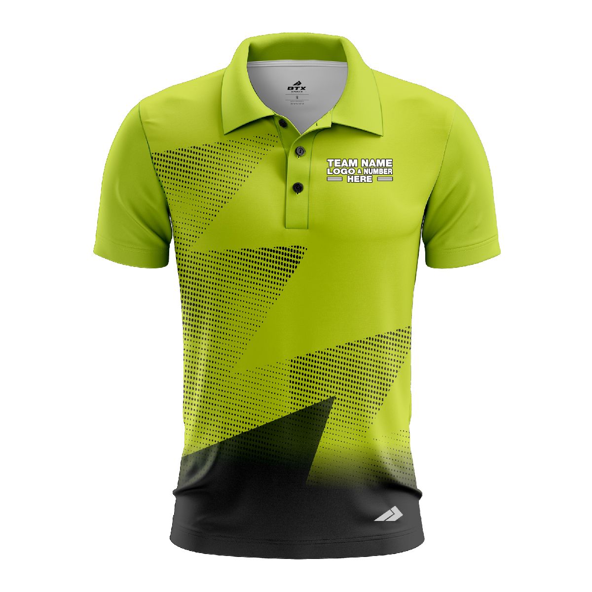 Custom Fully Sublimated Gradient Neon Pattern Green Performance Polo Shirt 6715