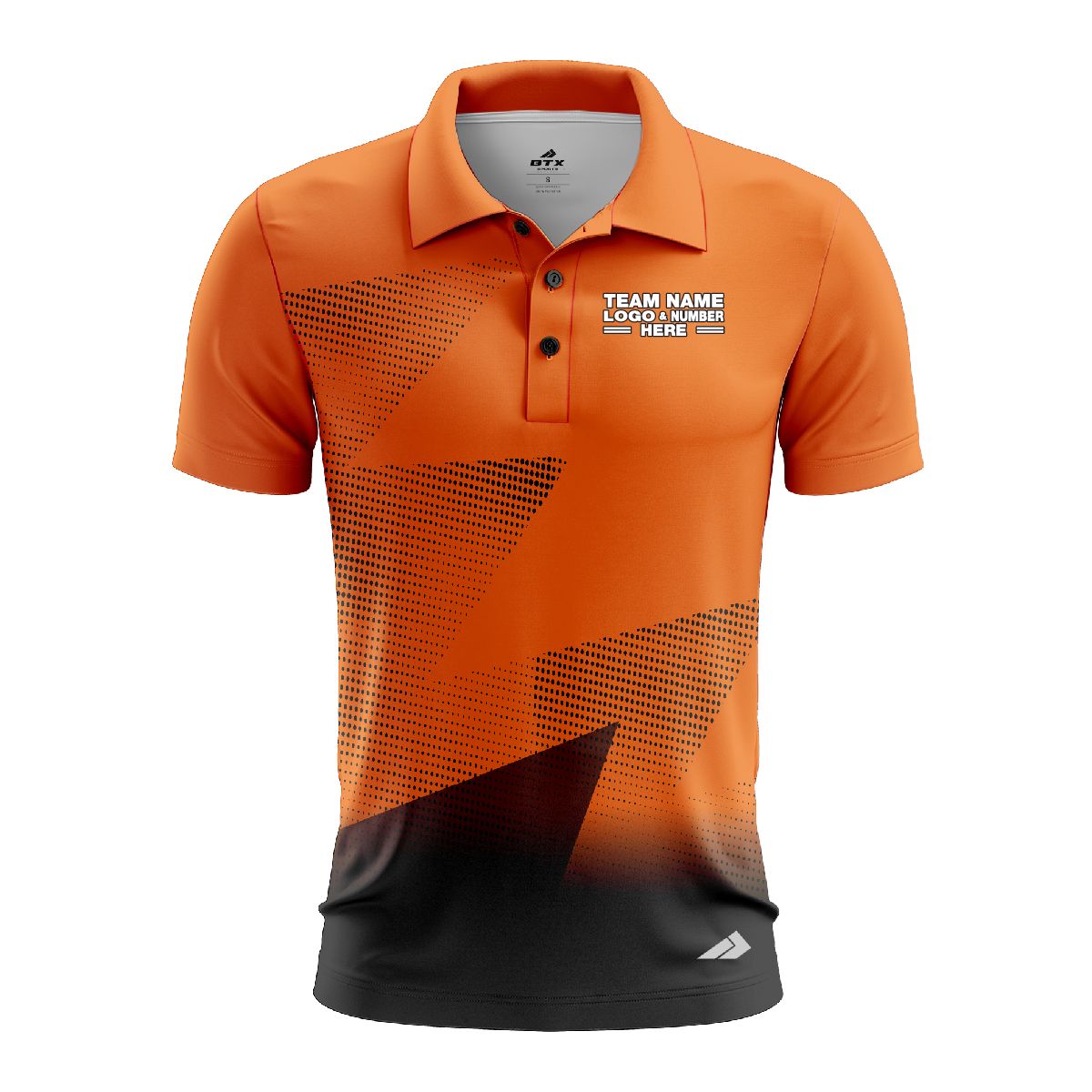 Custom Fully Sublimated Gradient Neon Pattern Orange Performance Polo Shirt 6722