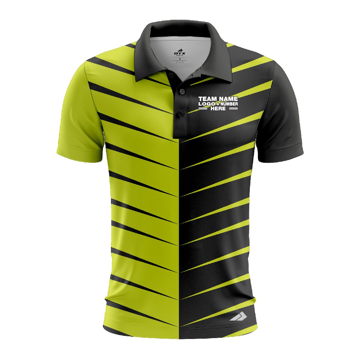 Custom Fully Sublimated Thorns Neon Pattern Green Performance Polo Shirt  6799