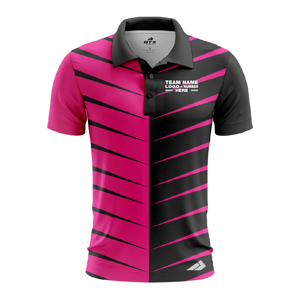 Custom Fully Sublimated Thorns Neon Pattern Pink Performance Polo Shirt  6813