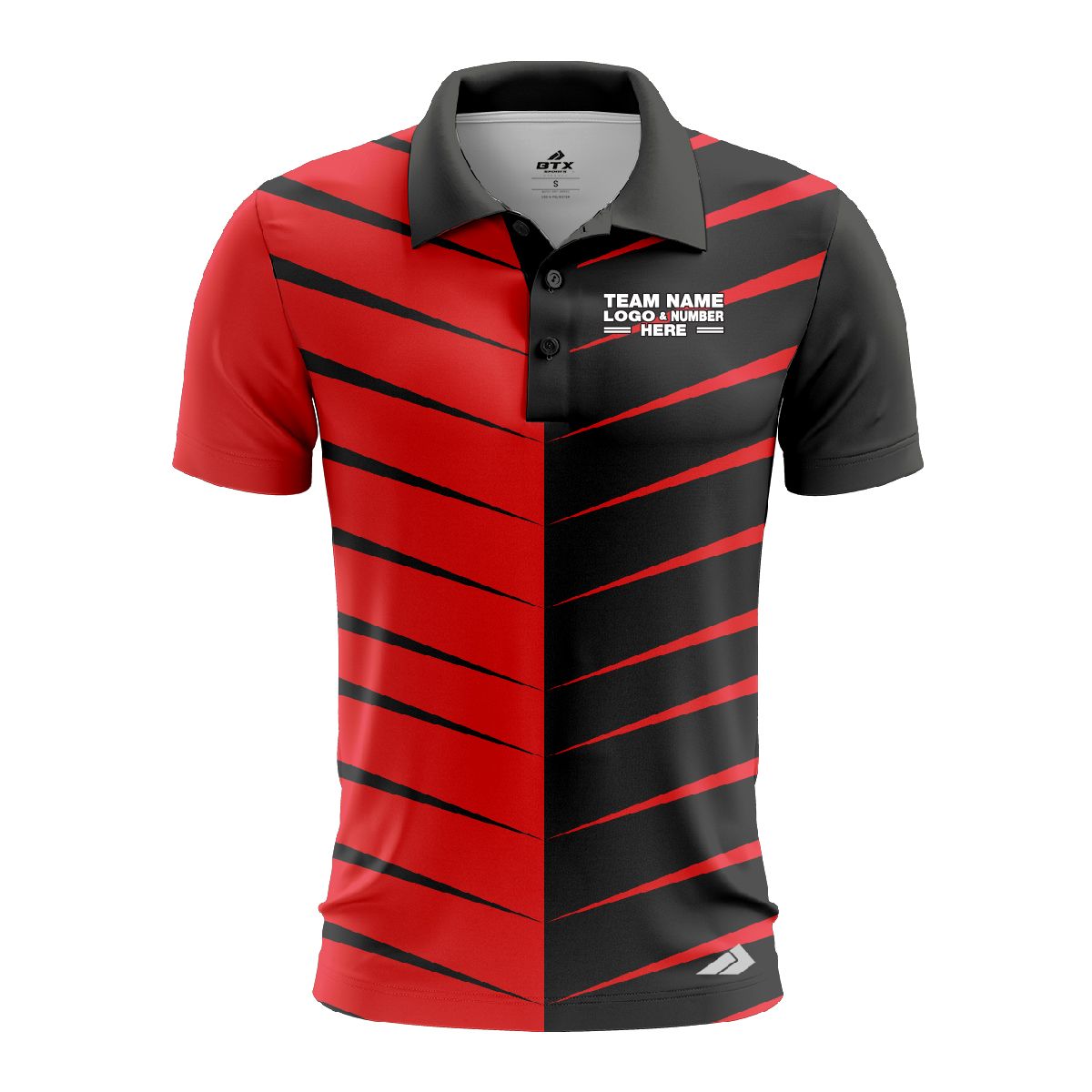Custom Fully Sublimated Thorns Neon Pattern Red Performance Polo Shirt 6820