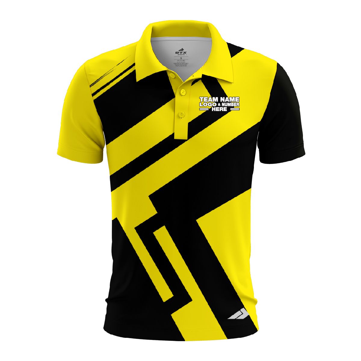 Custom Fully Sublimated Jenga Neon Pattern Yellow Performance Polo Shirt 6862