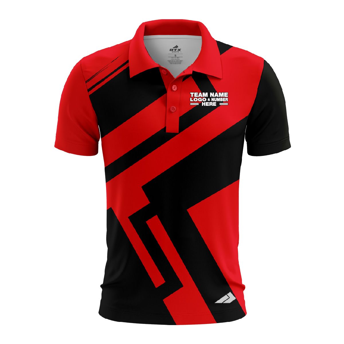 Custom Fully Sublimated Jenga Neon Pattern Red Performance Polo Shirt 6869