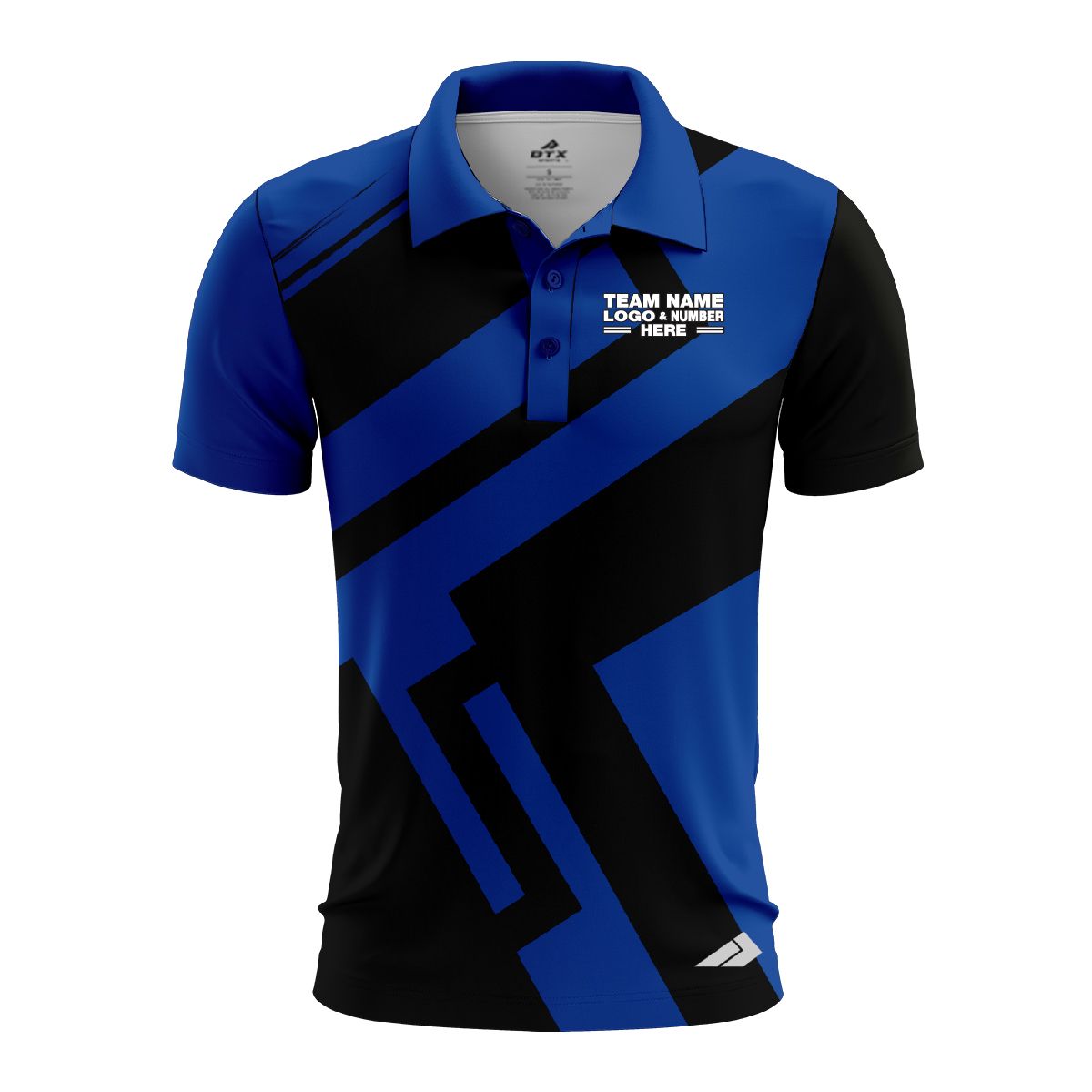 Custom Fully Sublimated Jenga Neon Pattern Blue Performance Polo Shirt 6904