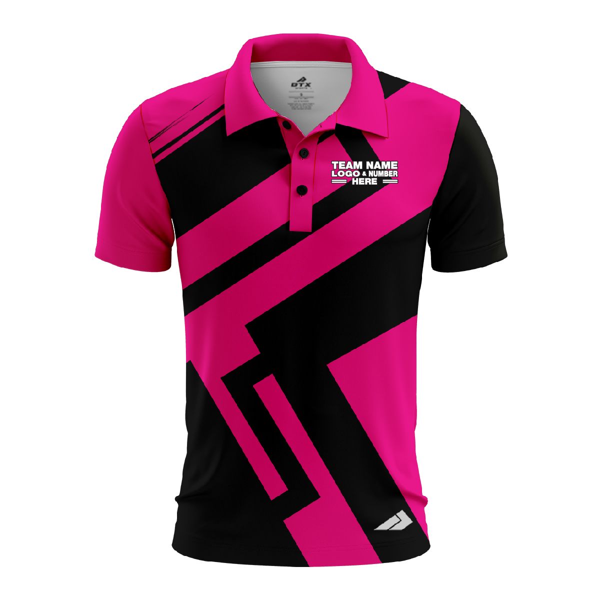 Custom Fully Sublimated Jenga Neon Pattern Pink Performance Polo Shirt 6918