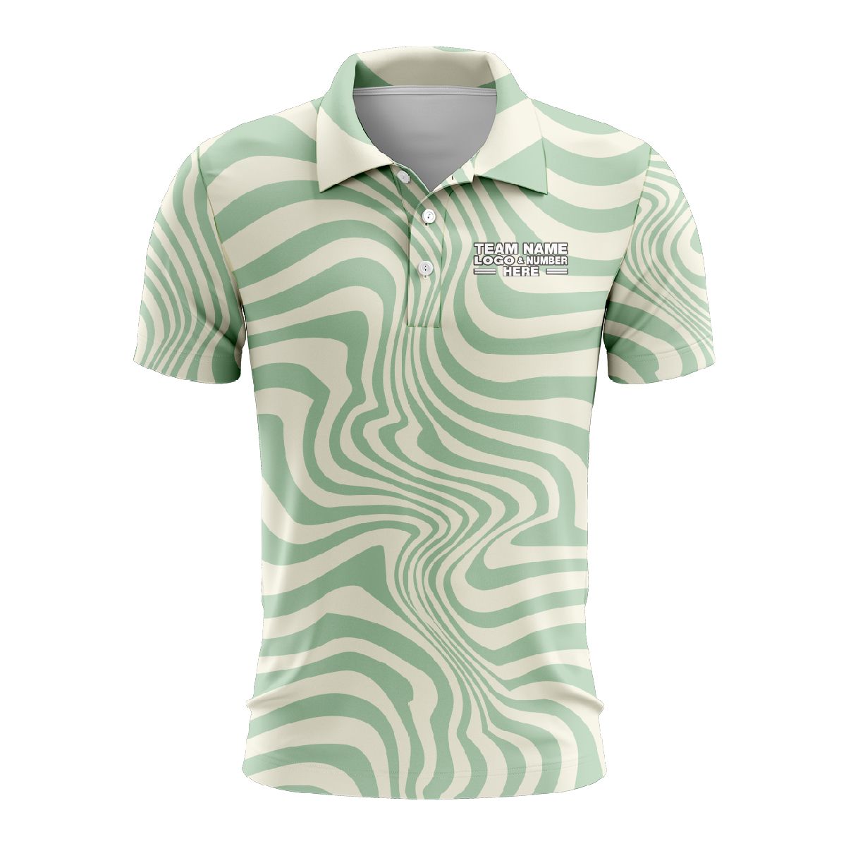Custom Fully Sublimated Trippy Titans Tie Dye Pattern White Teal Performance Polo Shirt 7044