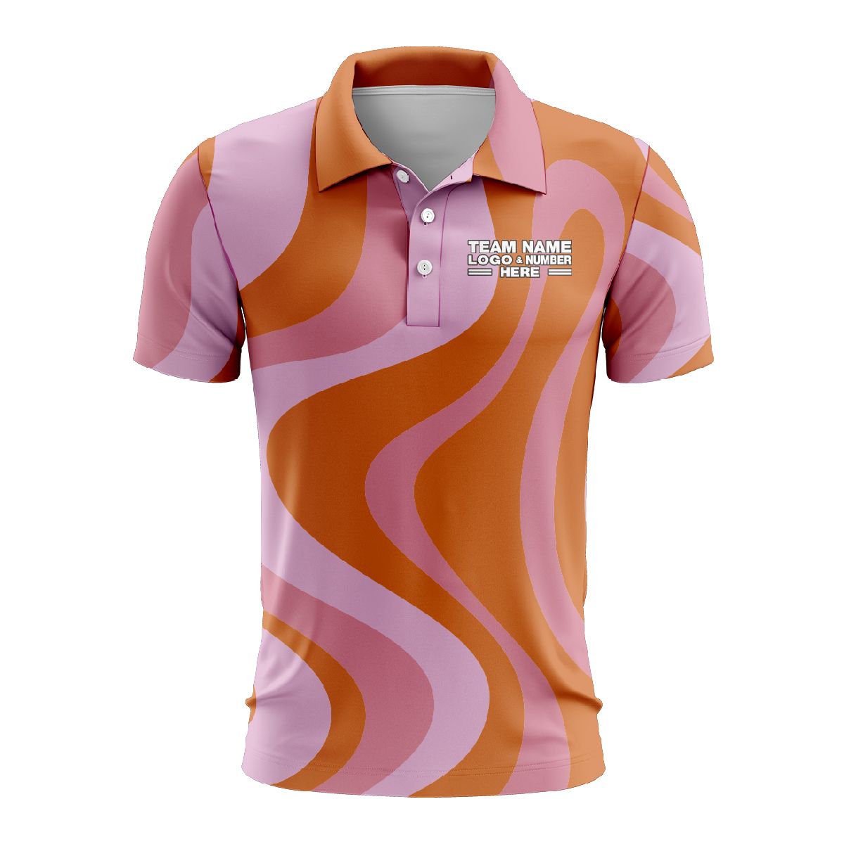 Custom Fully Sublimated Cosmic Crusaders Tie Dye Pattern Orange Pink Performance Polo Shirt 7051