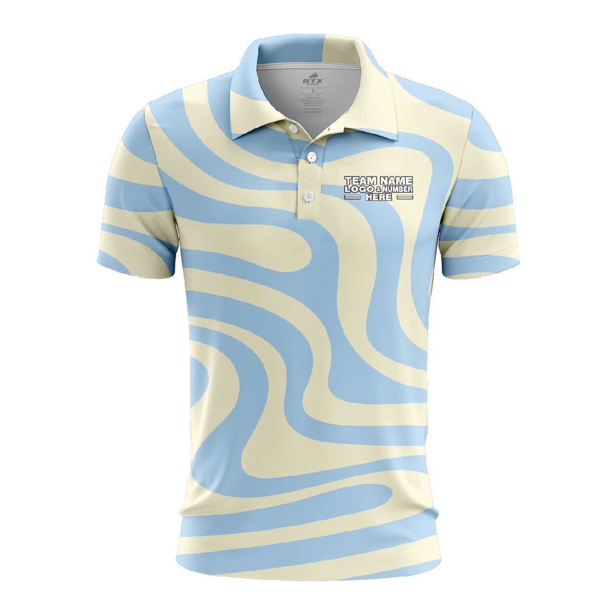 Custom Fully Sublimated Lava Lamp Tie Dye Pattern Orange Yellow Brown Performance Polo Shirt 7086