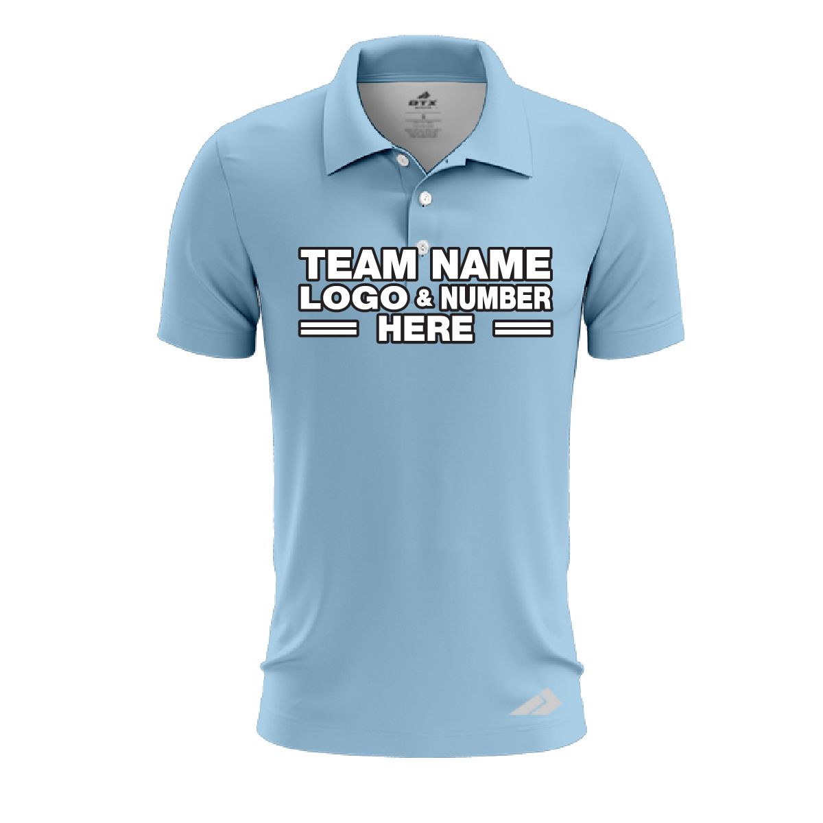 Custom Fully Sublimated Solid I6 Pattern Sky Blue Cloud Performance Polo Shirt 7275