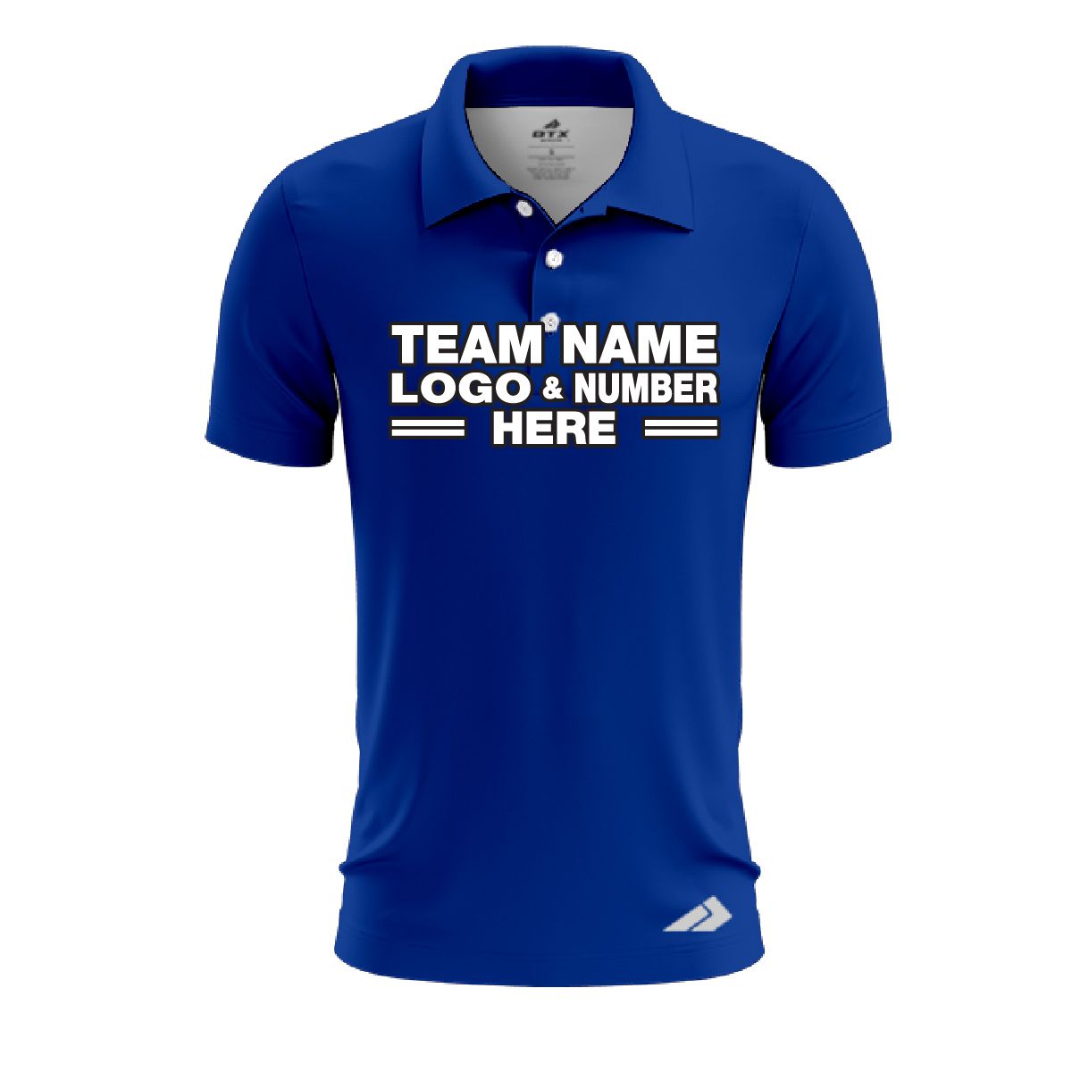 Custom Fully Sublimated Solid I1 Pattern Blue Performance Polo Shirt 7289