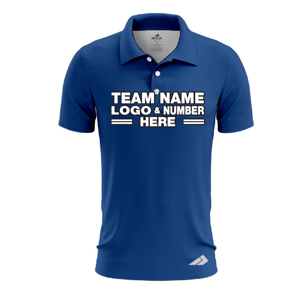 Custom Fully Sublimated Solid V2 Pattern Blue Jay Performance Polo Shirt 7310