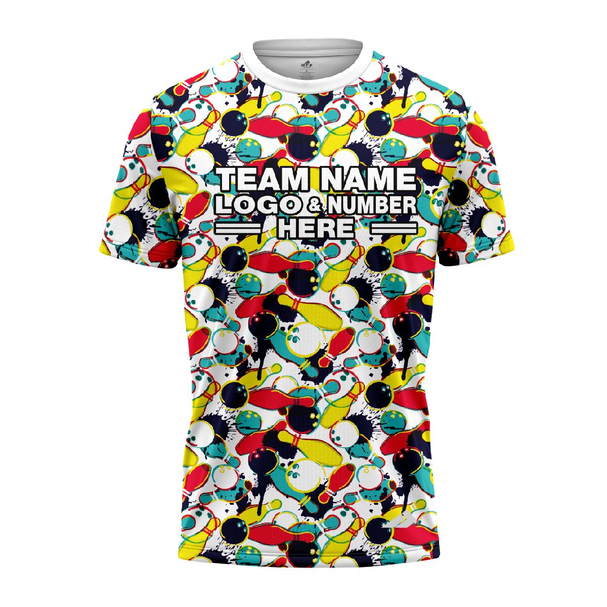 Custom Fully Sublimated Colorful Bowling Frenzy Pattern Performance Jersey 7317