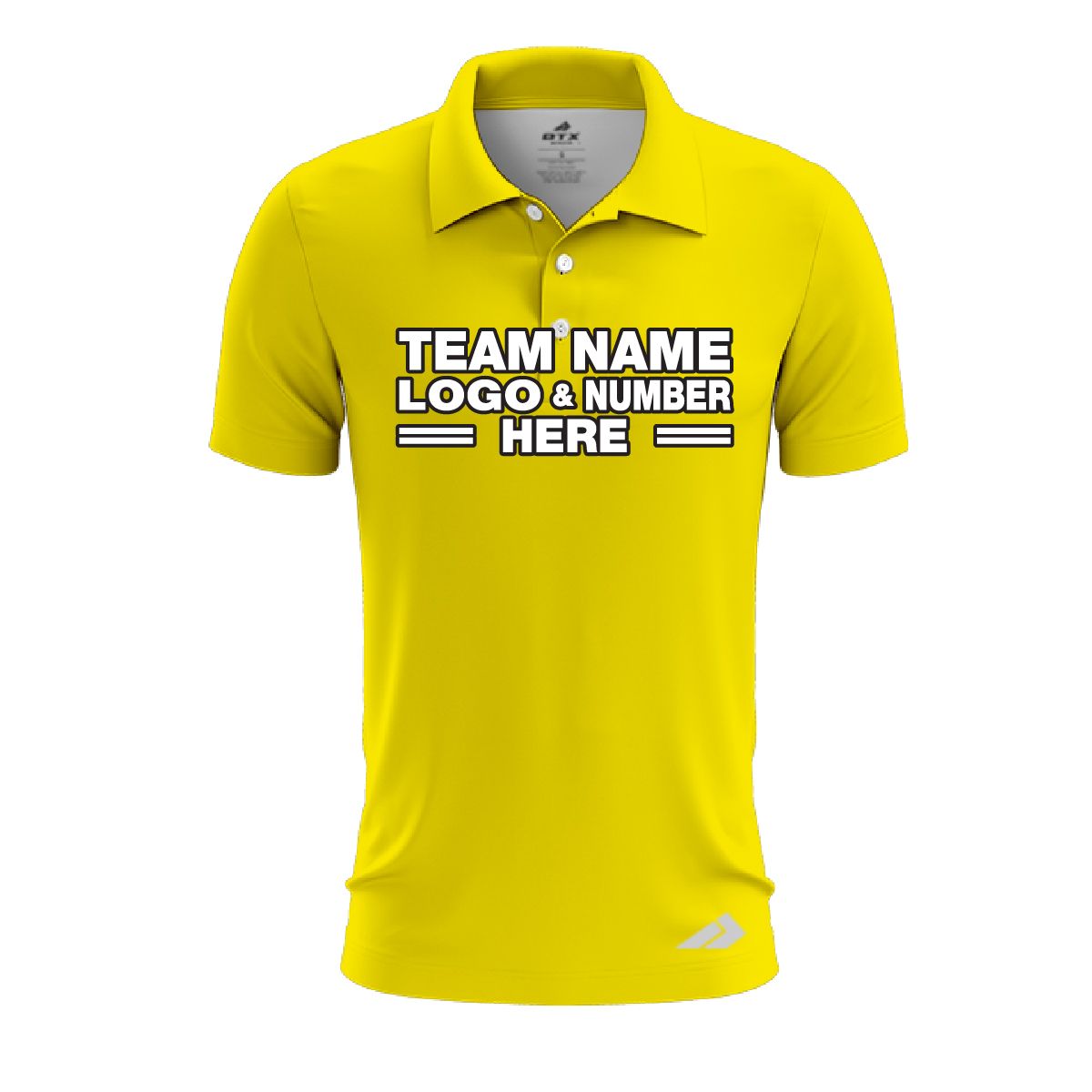 Custom Fully Sublimated Solid DD Pattern Yellow Performance Polo Shirt 7326