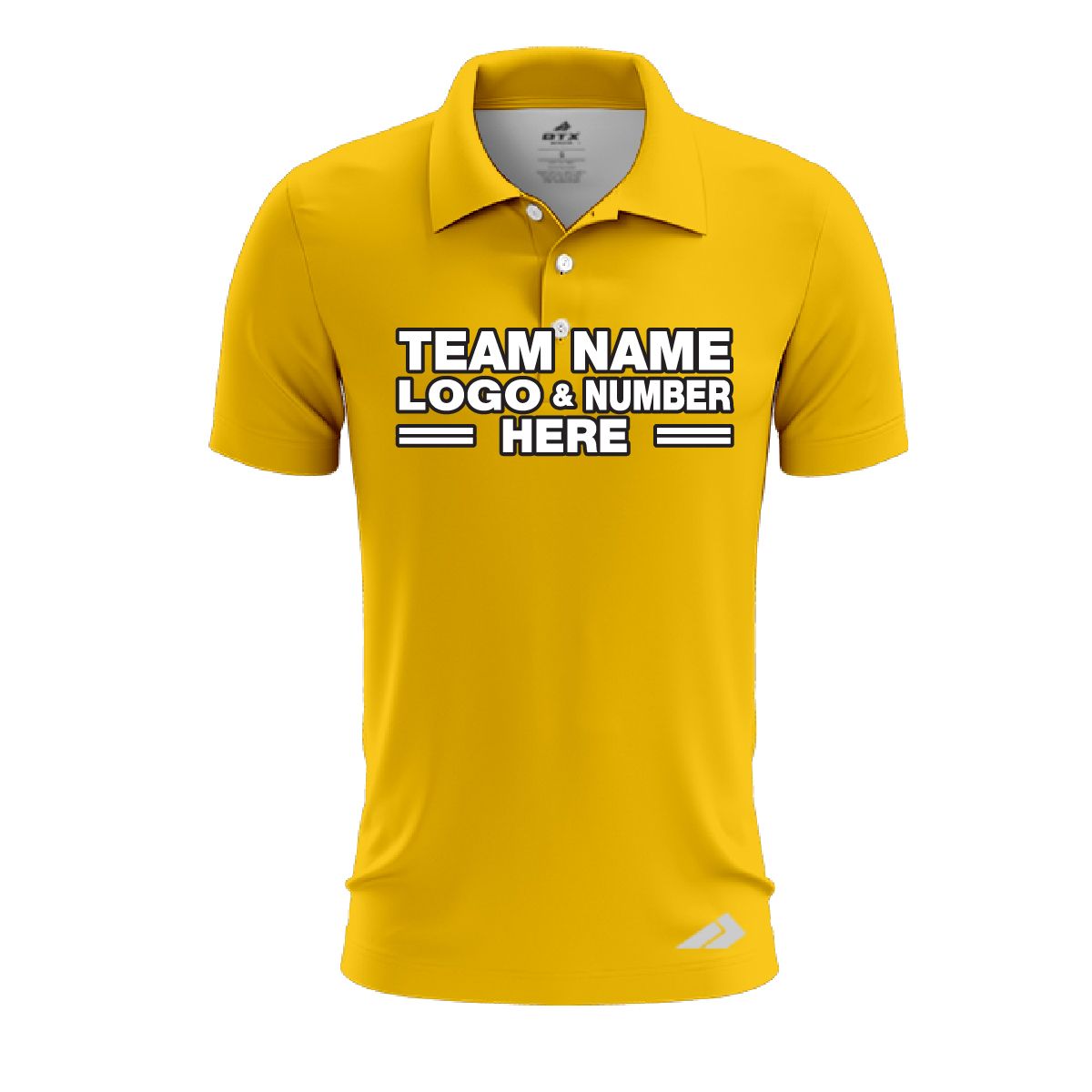 Custom Fully Sublimated Solid B8 Pattern Gold Performance Polo Shirt 7333