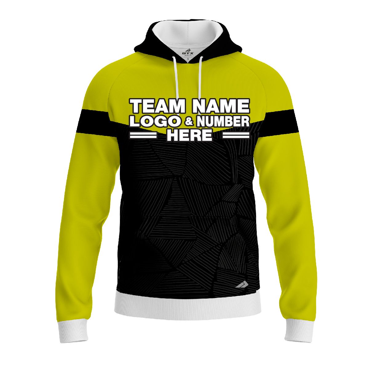 Custom Fully Sublimated Basic Neon Pattern Black Yellow Performance Sports Pullover Hoodie 07342