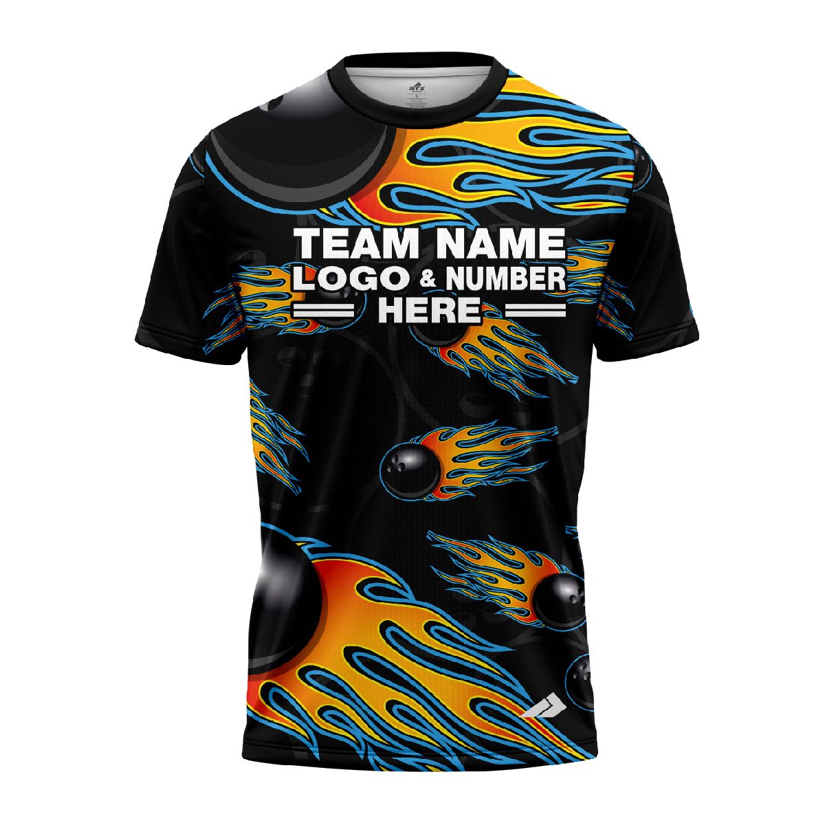 Custom Fully Sublimated Fireball Bowling  Pattern Performance Jersey 7348