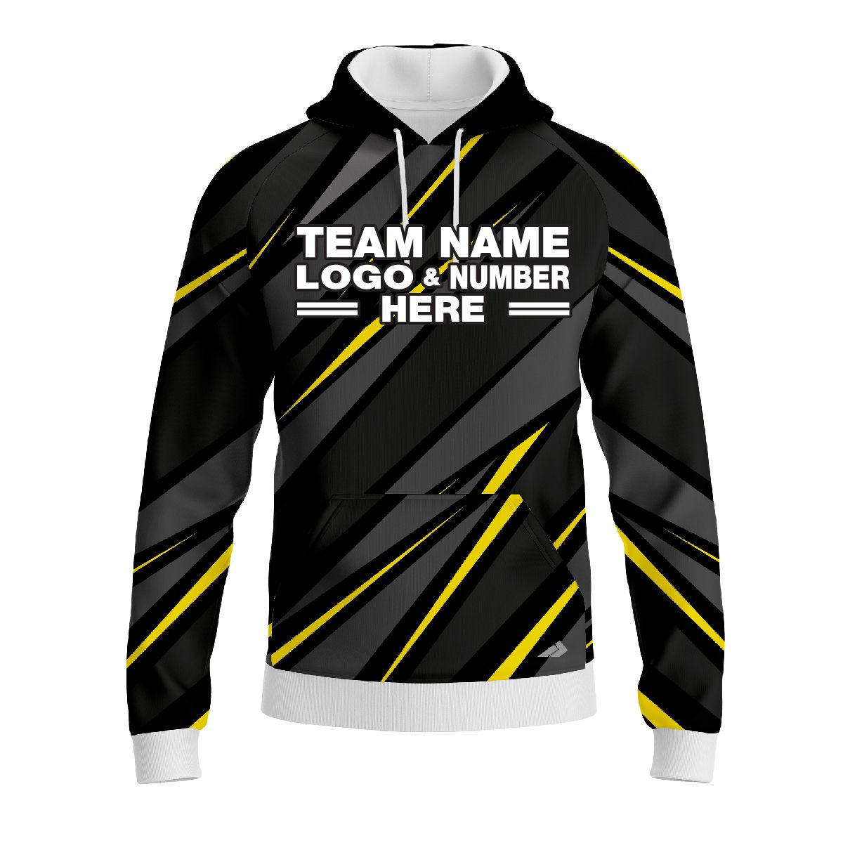 Custom Fully Sublimated Adventure ATV Neon Pattern Black Gray Yellow Performance Sports Pullover Hoodie 07357