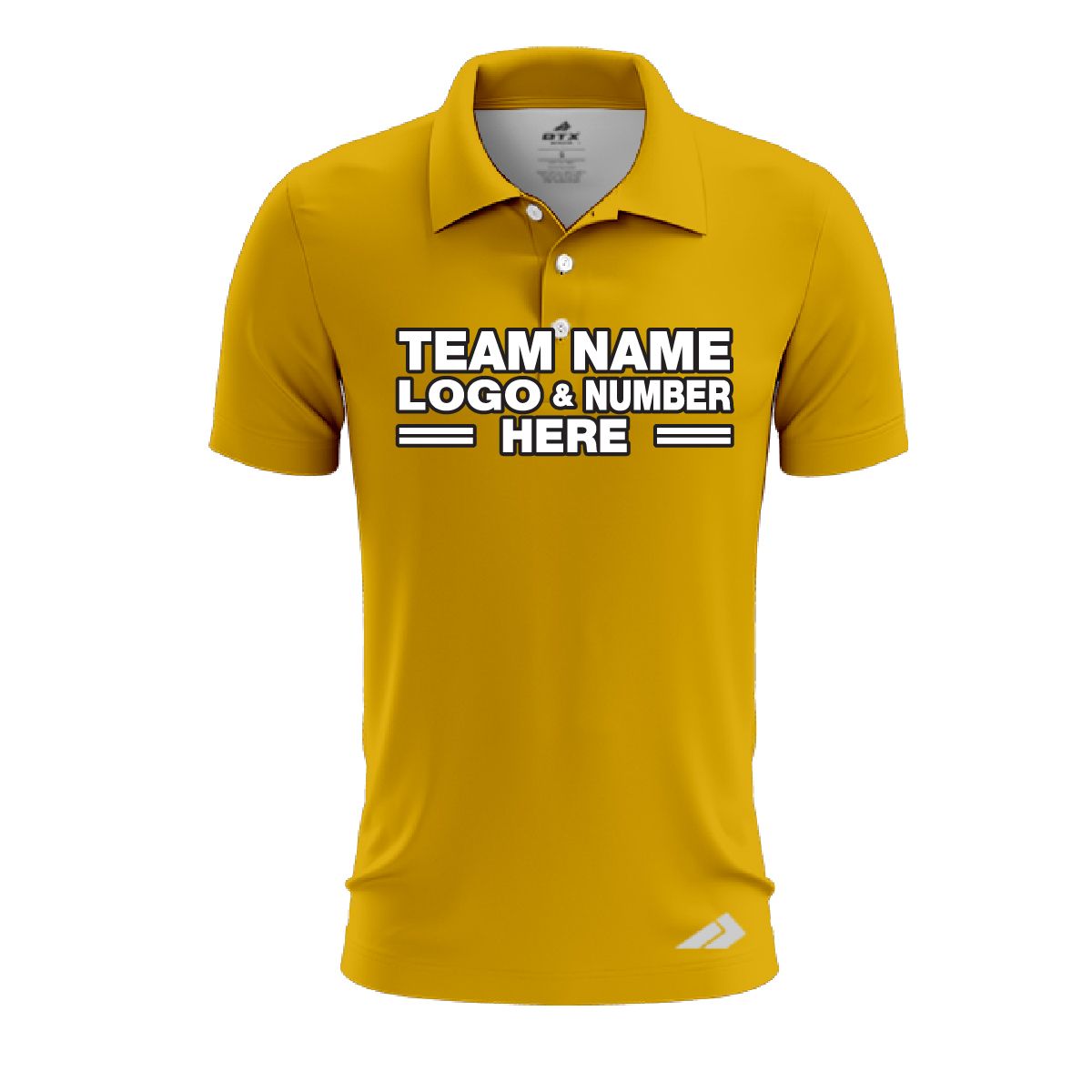 Custom Fully Sublimated Solid B9 Pattern Metallic Gold Performance Polo Shirt 7366