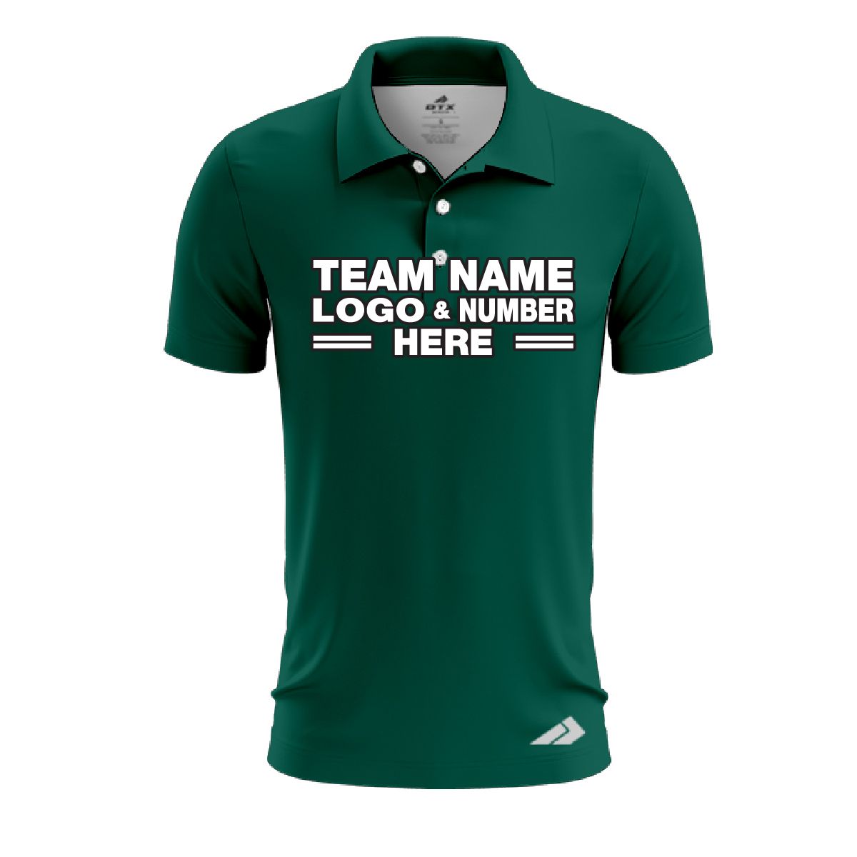 Custom Fully Sublimated Solid S20 Pattern Forest Green Performance Polo Shirt 7387