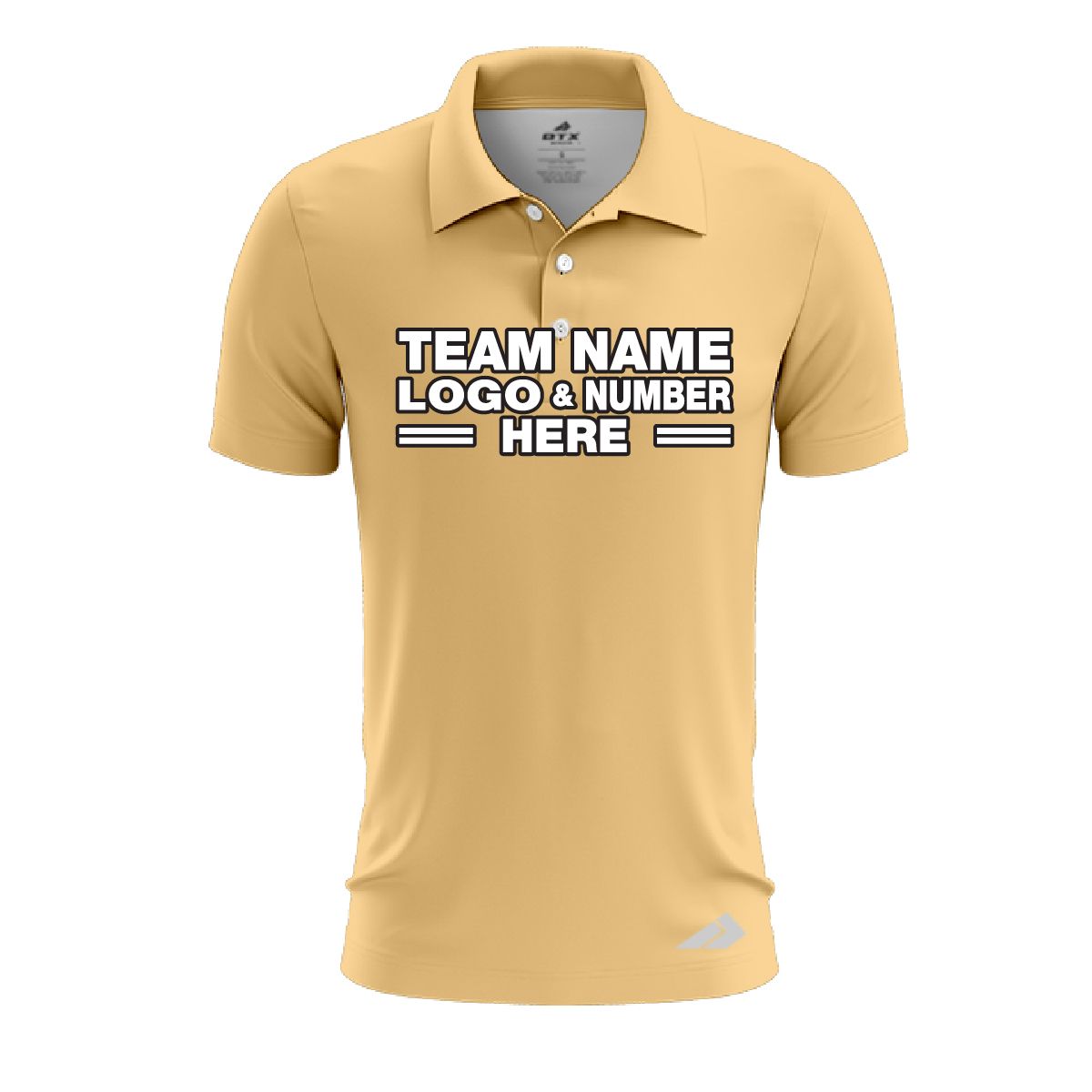 Custom Fully Sublimated Solid C5 Pattern Pale Gold Performance Polo Shirt 7408