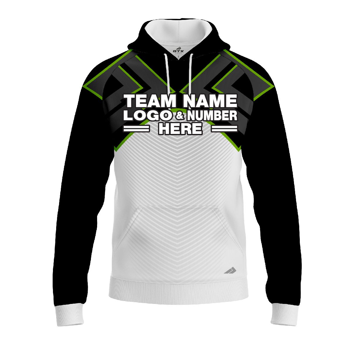 Custom Fully Sublimated Adventure BMX Neon Pattern Black Gray Yellow Performance Sports Pullover Hoodie 07450