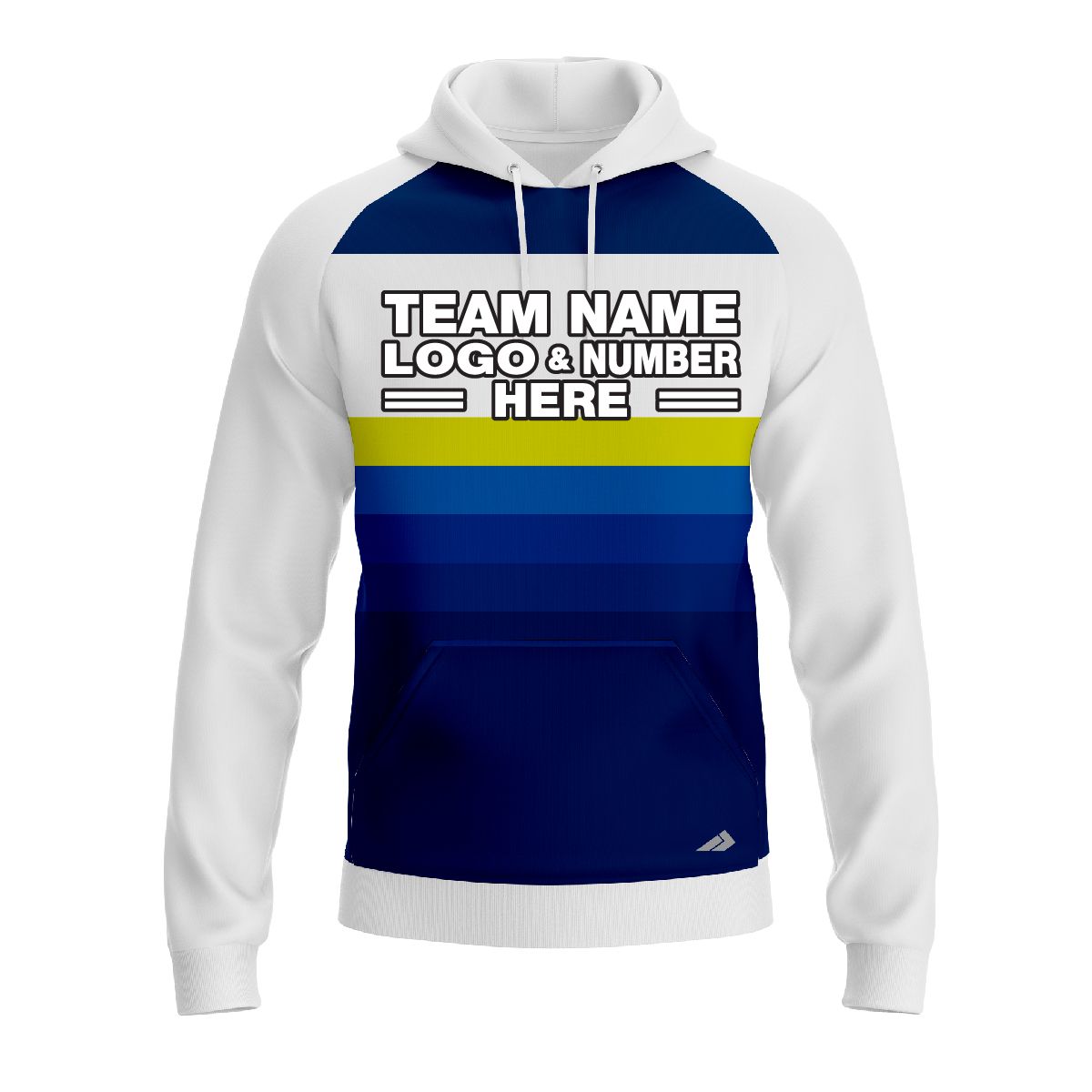 Custom Fully Sublimated Retro Stripe Neon Pattern Blue Performance Sports Pullover Hoodie 07454