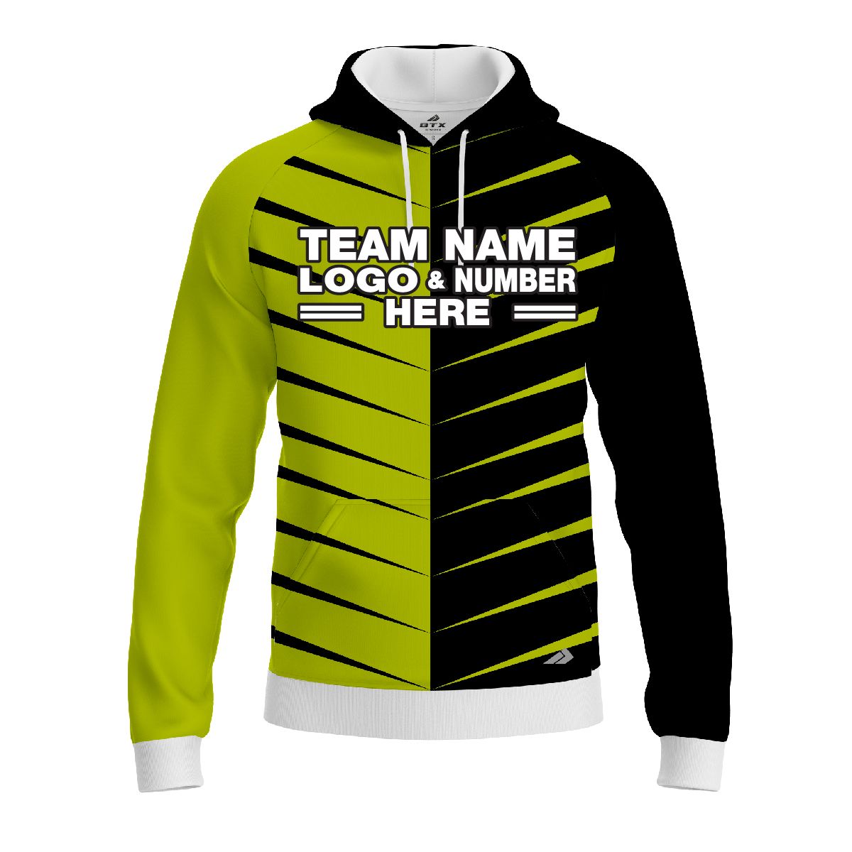 Custom Fully Sublimated Thorns Neon Pattern Green Performance Sports Pullover Hoodie 07493