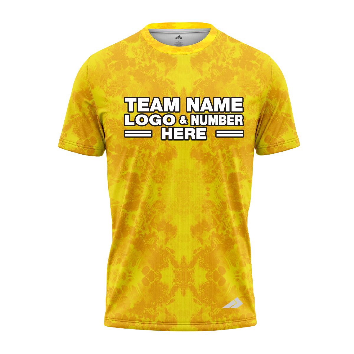 Custom Fully Sublimated Solid Tie Dye Pattern Yellow Performance Jersey 7484