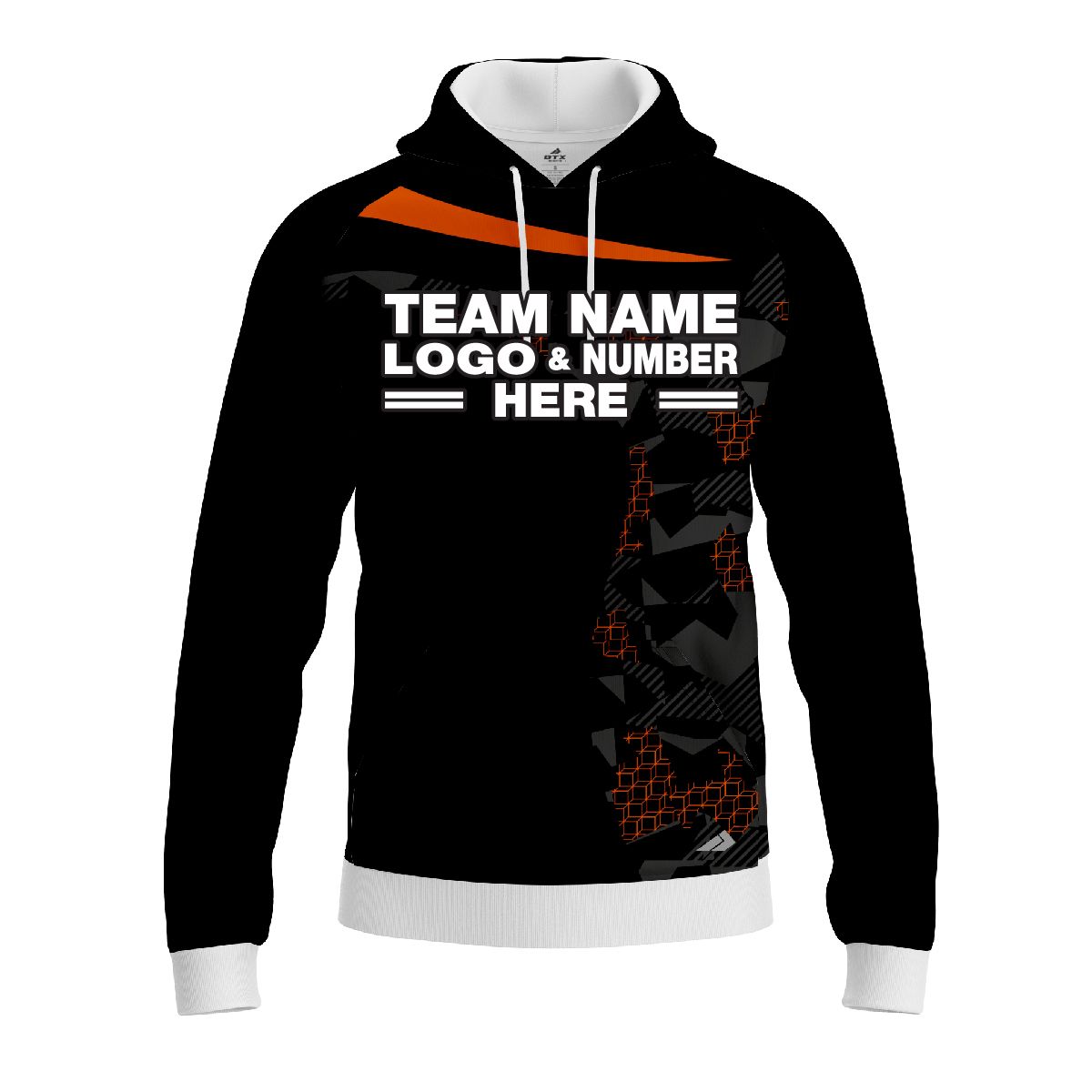 Custom Fully Sublimated Extreme Neon Pattern Orange Performance Sports Pullover Hoodie 07513