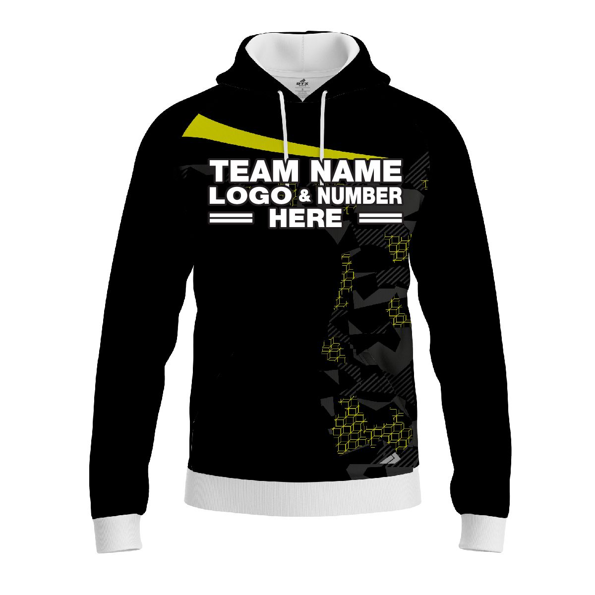 Custom Fully Sublimated Extreme Neon Pattern Yellow Performance Sports Pullover Hoodie 07515