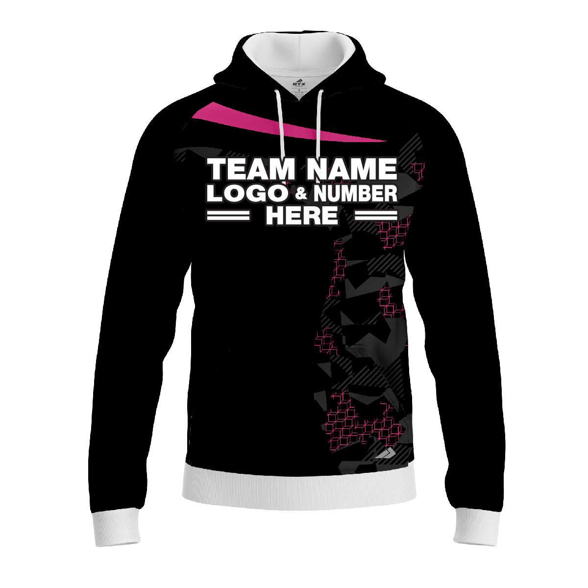 Custom Fully Sublimated Extreme Neon Pattern Pink Performance Sports Pullover Hoodie