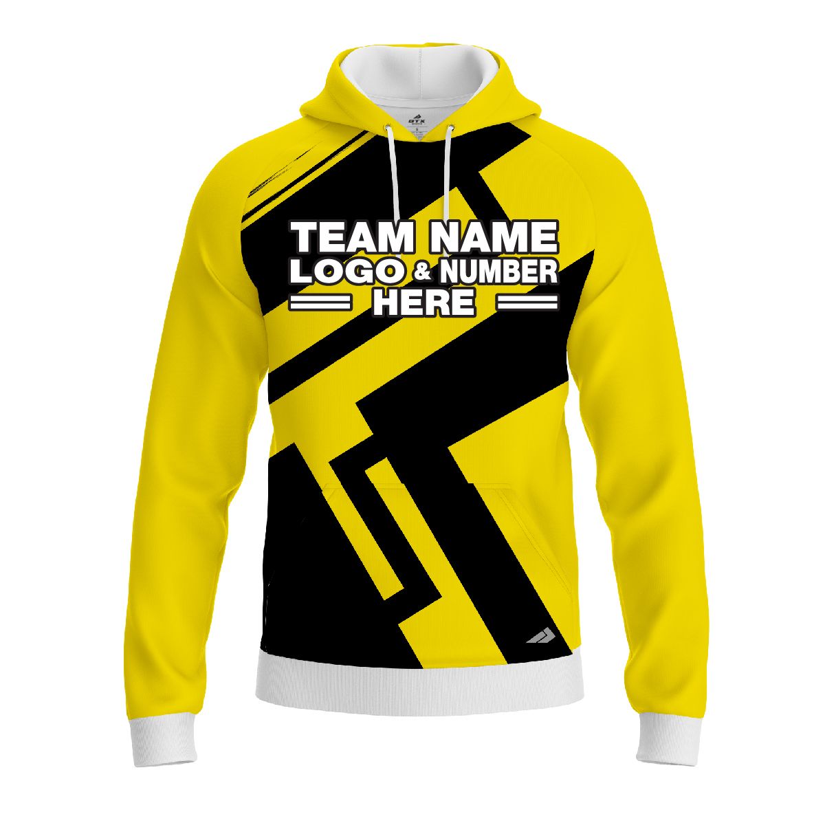 Custom Fully Sublimated Jenga Neon Pattern Yellow Performance Sports Pullover Hoodie 07521