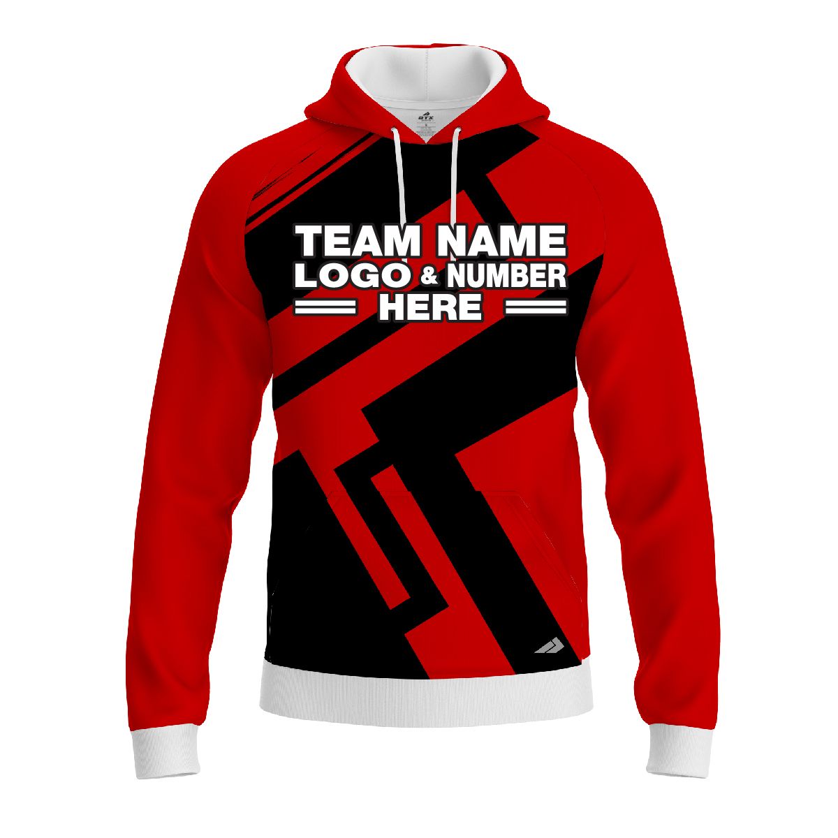 Custom Fully Sublimated Jenga Neon Pattern Red Performance Sports Pullover Hoodie 07523