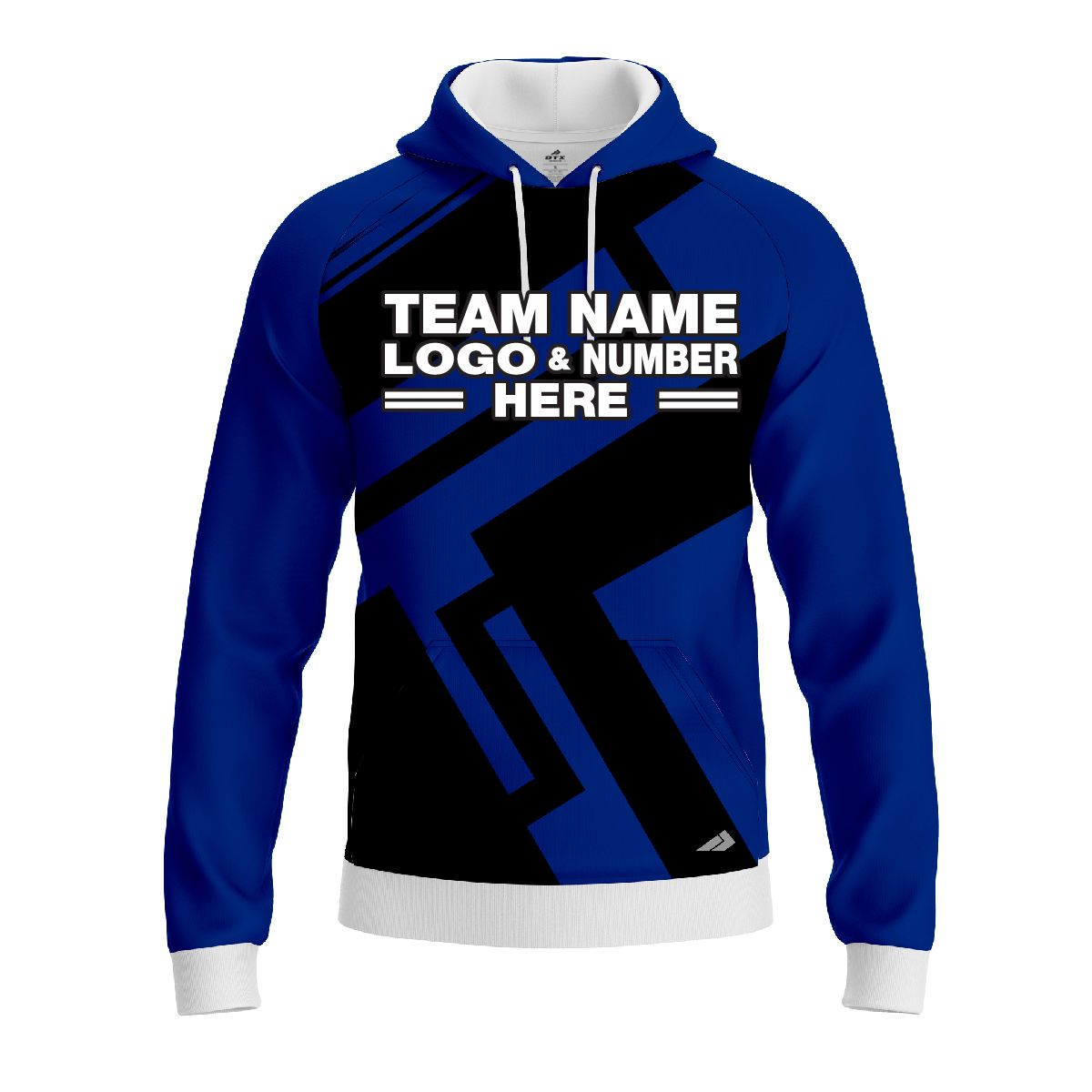 Custom Fully Sublimated Jenga Neon Pattern Blue Performance Sports Pullover Hoodie 07525